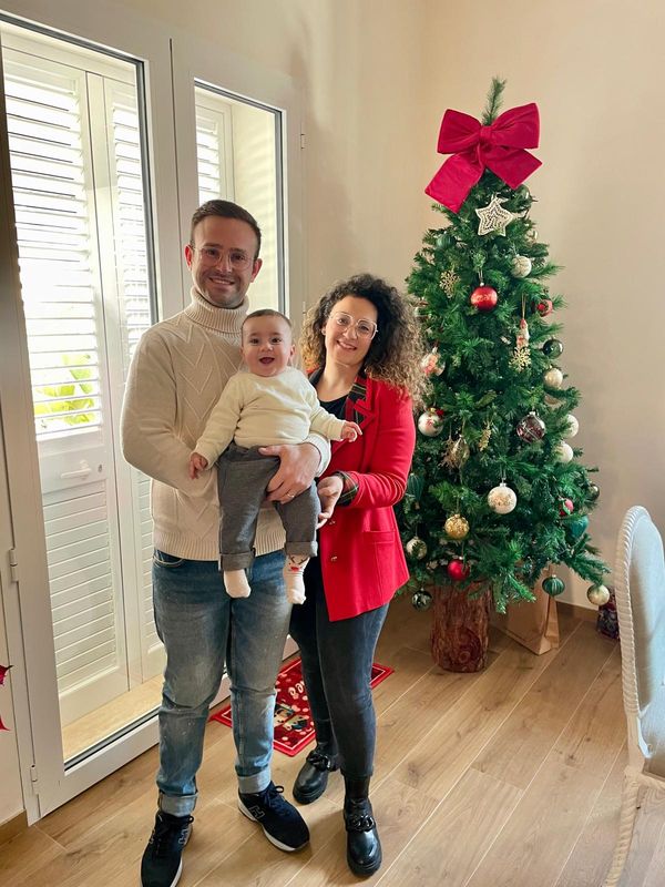 Riccardo con mamma e papà